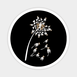 Jack Russell Terrier Flower T Shirt, Dog Dandelion Magnet